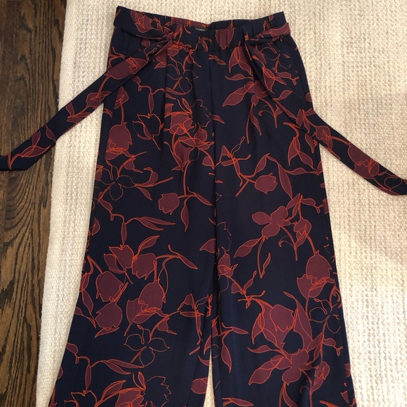 Halogen Floral Wide Leg Cropped Culotte Pant - Picture 2 of 5